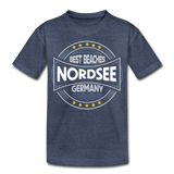 Nordsee Beaches - Kinder Premium T-Shirt - Blau meliert