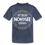 Nordsee Beaches - Teenager Premium T-Shirt - Blau meliert