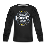 Nordsee Beaches - Teenager Premium Langarmshirt - Schwarz