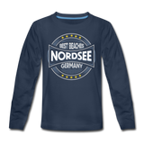 Nordsee Beaches - Teenager Premium Langarmshirt - Navy