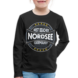 Nordsee Beaches - Kinder Premium Langarmshirt - Schwarz