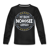 Nordsee Beaches - Kinder Premium Langarmshirt - Schwarz