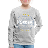 Nordsee Beaches - Kinder Premium Langarmshirt - Grau meliert