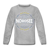 Nordsee Beaches - Kinder Premium Langarmshirt - Grau meliert