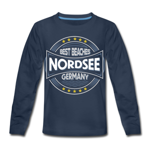 Nordsee Beaches - Kinder Premium Langarmshirt - Hellrosa