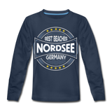 Nordsee Beaches - Kinder Premium Langarmshirt - Navy