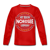 Nordsee Beaches - Kinder Premium Langarmshirt - Rot