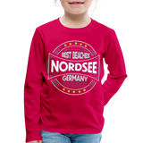 Nordsee Beaches - Kinder Premium Langarmshirt - dunkles Pink