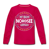 Nordsee Beaches - Kinder Premium Langarmshirt - dunkles Pink