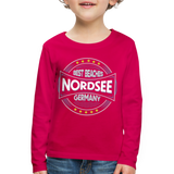 Nordsee Beaches - Kinder Premium Langarmshirt - dunkles Pink