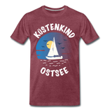 Küstenkind Ostsee - Männer Premium T-Shirt - Bordeauxrot meliert