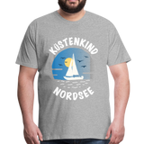 Küstenkind Nordsee - Männer Premium T-Shirt - Grau meliert