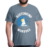 Küstenkind Nordsee - Männer Premium T-Shirt - Blaugrau