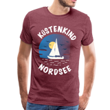 Küstenkind Nordsee - Männer Premium T-Shirt - Bordeauxrot meliert