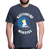 Küstenkind Nordsee - Männer Premium T-Shirt - Blau meliert