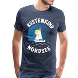 Küstenkind Nordsee - Männer Premium T-Shirt - Blau meliert