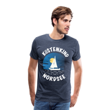 Küstenkind Nordsee - Männer Premium T-Shirt - Blau meliert