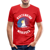 Küstenkind Nordsee - Männer Slim Fit T-Shirt - Rot