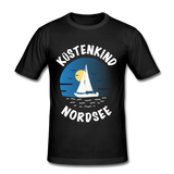 Küstenkind Nordsee - Männer Slim Fit T-Shirt - Schwarz