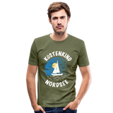 Küstenkind Nordsee - Männer Slim Fit T-Shirt - khaki Grün