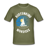 Küstenkind Nordsee - Männer Slim Fit T-Shirt - khaki Grün