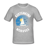 Küstenkind Nordsee - Männer Slim Fit T-Shirt - Grau meliert