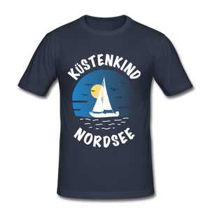 Küstenkind Nordsee - Männer Slim Fit T-Shirt - Navy