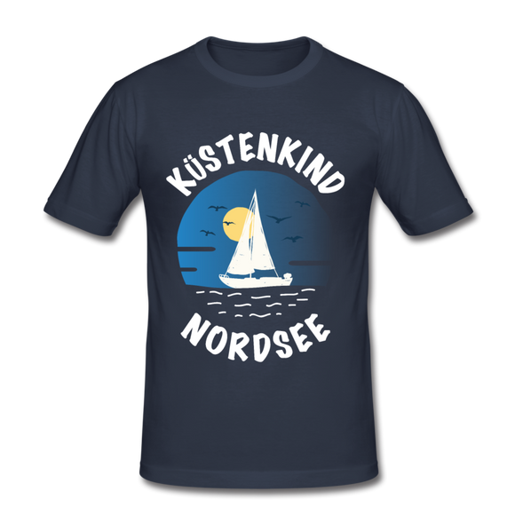 Küstenkind Nordsee - Männer Slim Fit T-Shirt - Navy