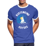 Küstenkind Ostsee - Männer Kontrast-T-Shirt - Blau/Weiß