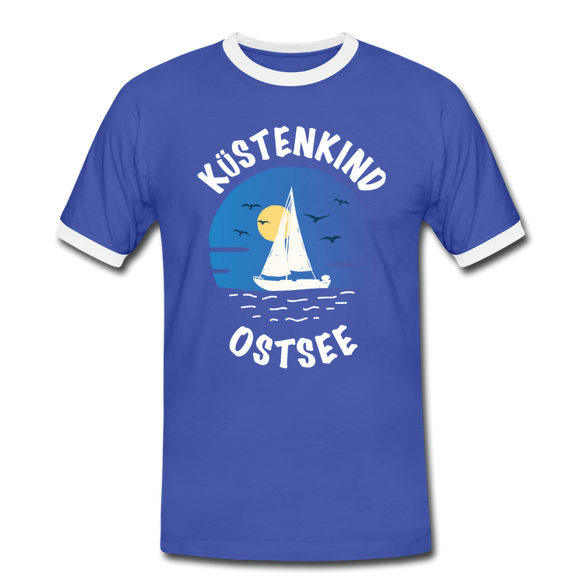 Küstenkind Ostsee - Männer Kontrast-T-Shirt - Blau/Weiß