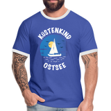 Küstenkind Ostsee - Männer Kontrast-T-Shirt - Blau/Weiß