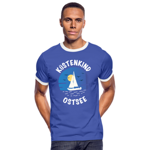 Küstenkind Ostsee - Männer Kontrast-T-Shirt - Blau/Weiß