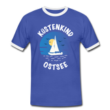 Küstenkind Ostsee - Männer Kontrast-T-Shirt - Blau/Weiß