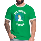 Küstenkind Ostsee - Männer Kontrast-T-Shirt - Kelly Green/Weiß