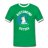 Küstenkind Ostsee - Männer Kontrast-T-Shirt - Kelly Green/Weiß