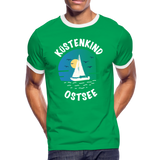 Küstenkind Ostsee - Männer Kontrast-T-Shirt - Kelly Green/Weiß