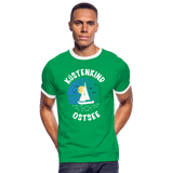 Küstenkind Ostsee - Männer Kontrast-T-Shirt - Kelly Green/Weiß