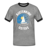 Küstenkind Ostsee - Männer Kontrast-T-Shirt - Grau meliert/Schwarz