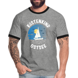 Küstenkind Ostsee - Männer Kontrast-T-Shirt - Grau meliert/Schwarz