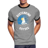 Küstenkind Ostsee - Männer Kontrast-T-Shirt - Grau meliert/Schwarz