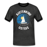 Küstenkind Ostsee - Männer Kontrast-T-Shirt - Anthrazit/Schwarz