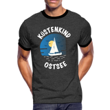 Küstenkind Ostsee - Männer Kontrast-T-Shirt - Anthrazit/Schwarz