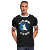 Küstenkind Nordsee - Männer Kontrast-T-Shirt - Schwarz/Weiß