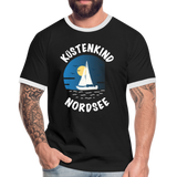 Küstenkind Nordsee - Männer Kontrast-T-Shirt - Schwarz/Weiß