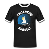 Küstenkind Nordsee - Männer Kontrast-T-Shirt - Schwarz/Weiß