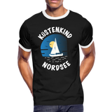 Küstenkind Nordsee - Männer Kontrast-T-Shirt - Schwarz/Weiß