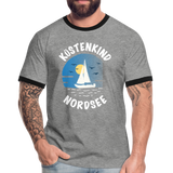 Küstenkind Nordsee - Männer Kontrast-T-Shirt - Grau meliert/Schwarz