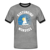 Küstenkind Nordsee - Männer Kontrast-T-Shirt - Grau meliert/Schwarz