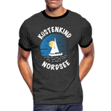 Küstenkind Nordsee - Männer Kontrast-T-Shirt - Anthrazit/Schwarz