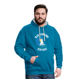 Küstenkind Ostsee - Kontrast-Hoodie - Pfauenblau/Grau meliert